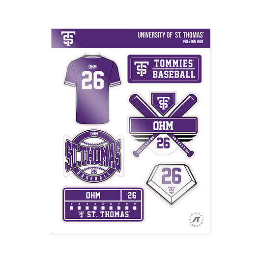 UST - NCAA Baseball : Preston Ohm - Sticker Sheet-0