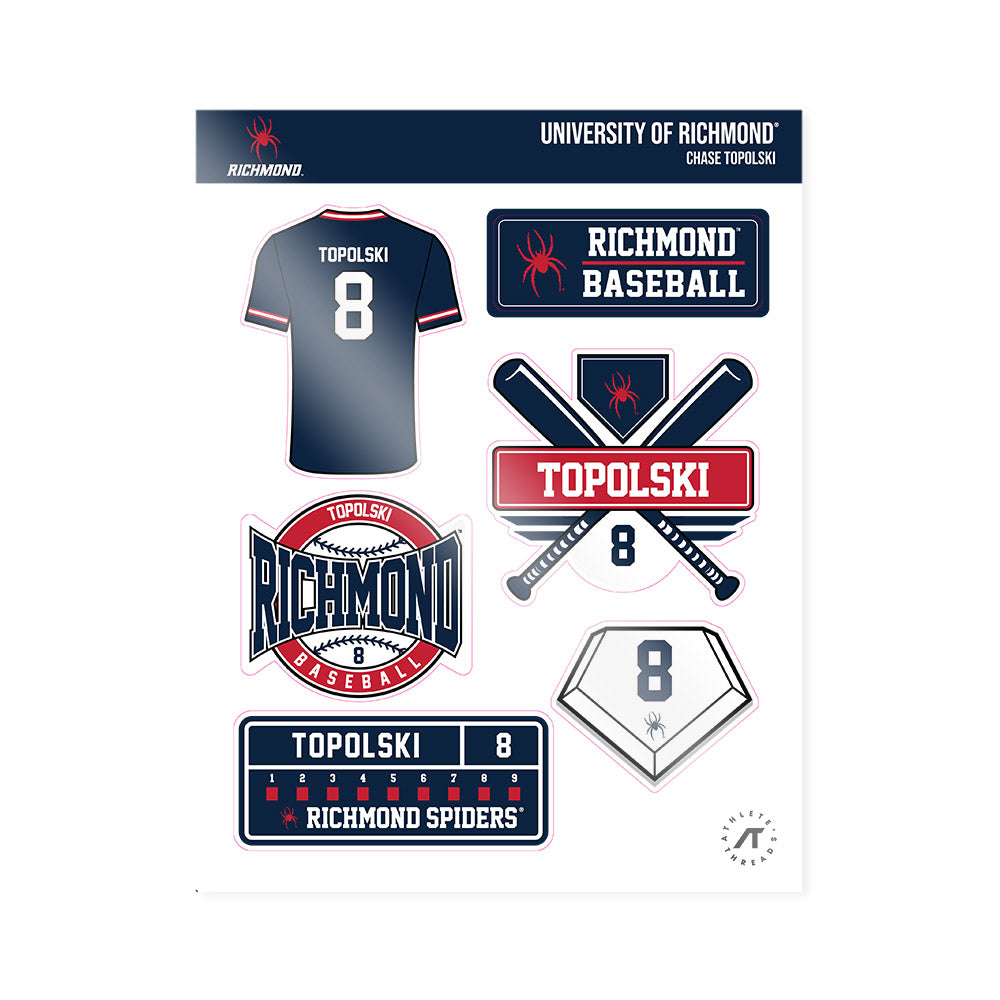 Richmond - NCAA Baseball : Chase Topolski - Sticker Sheet-0