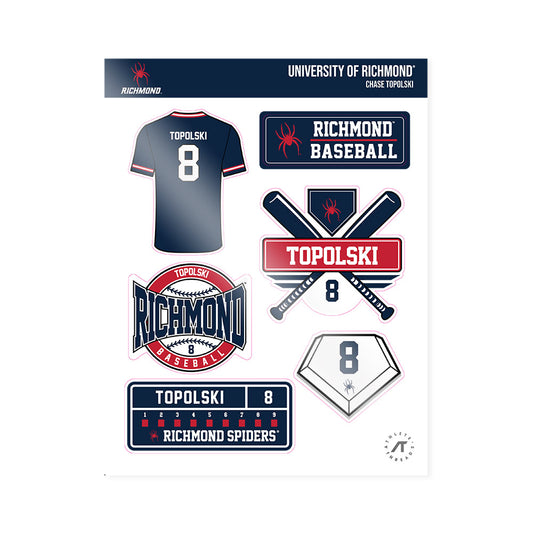Richmond - NCAA Baseball : Chase Topolski - Sticker Sheet-0