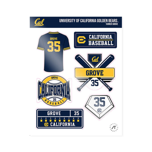 UC Berkeley - NCAA Baseball : Tanner Grove - Sticker Sheet-0