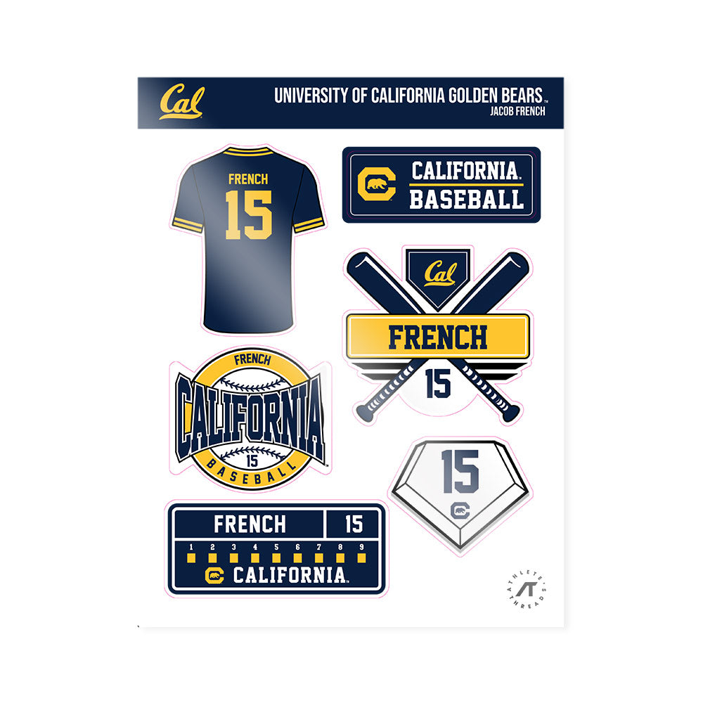 UC Berkeley - NCAA Baseball : Jacob French - Sticker Sheet-0
