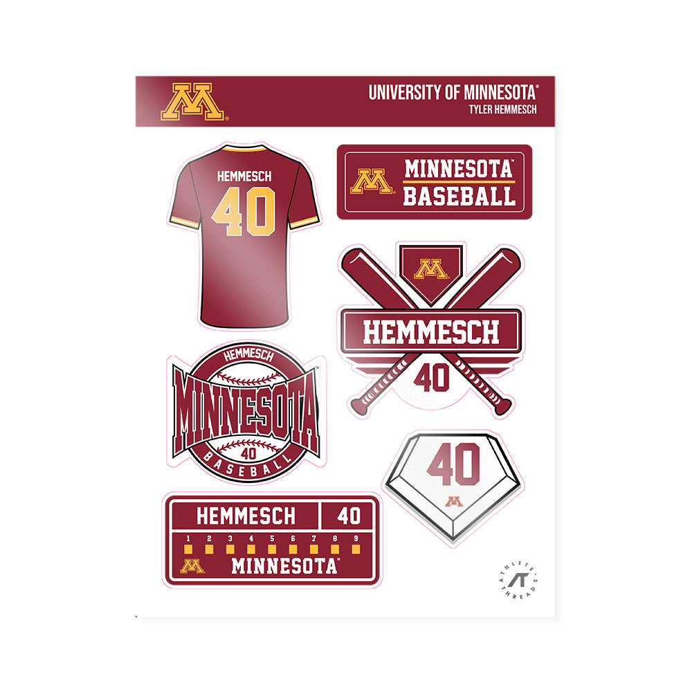 Minnesota - NCAA Baseball : Tyler Hemmesch - Sticker Sheet-0