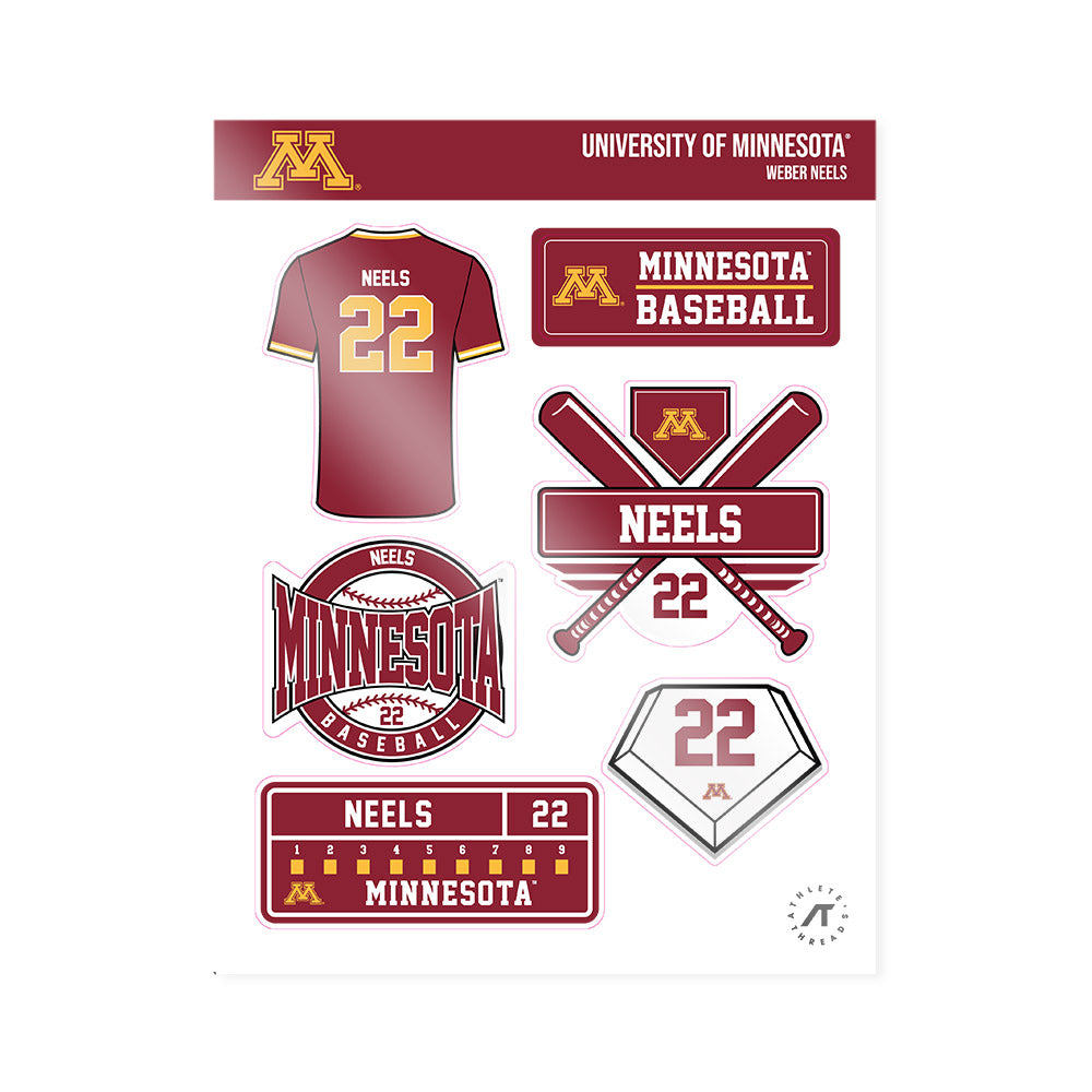 Minnesota - NCAA Baseball : Weber Neels - Sticker Sheet-0