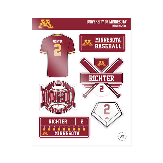 Minnesota - NCAA Baseball : Easton Richter - Sticker Sheet-0