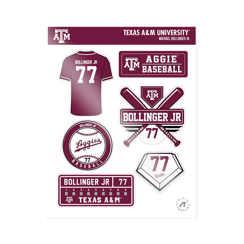 Texas A&M - NCAA Baseball : Michael Bollinger Jr - Sticker Sheet-0