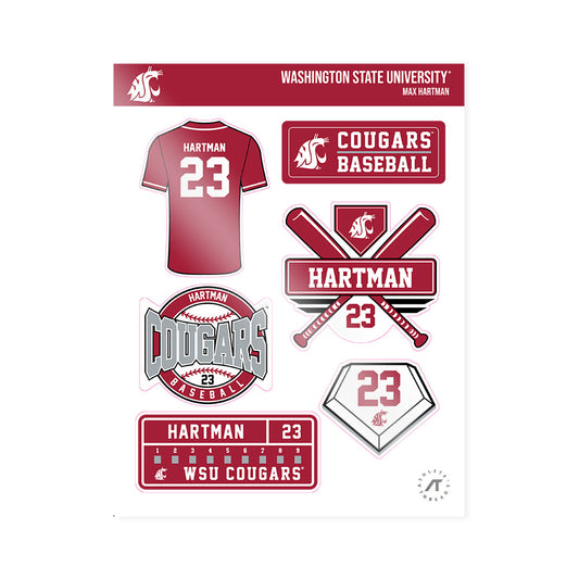 WSU - NCAA Baseball : Max Hartman - Sticker Sheet-0