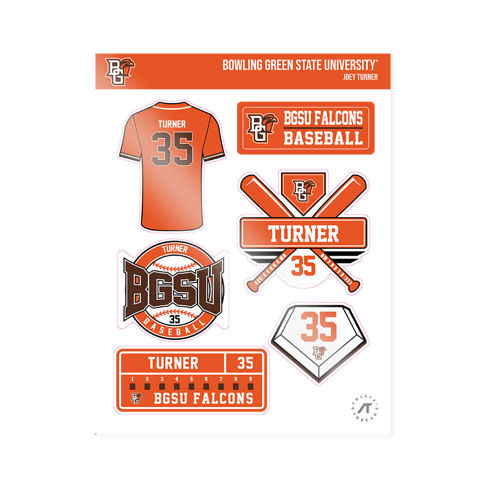 BGSU - NCAA Baseball : Joey Turner - Sticker Sheet-0