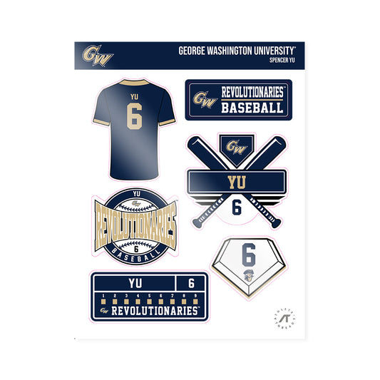GWU - NCAA Baseball : Spencer Yu - Sticker Sheet-0