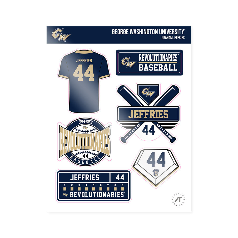 GWU - NCAA Baseball : Graham Jeffries - Sticker Sheet-0