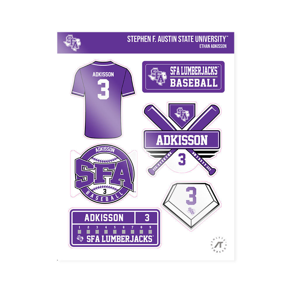 SFA - NCAA Baseball : Ethan Adkisson - Sticker Sheet-0