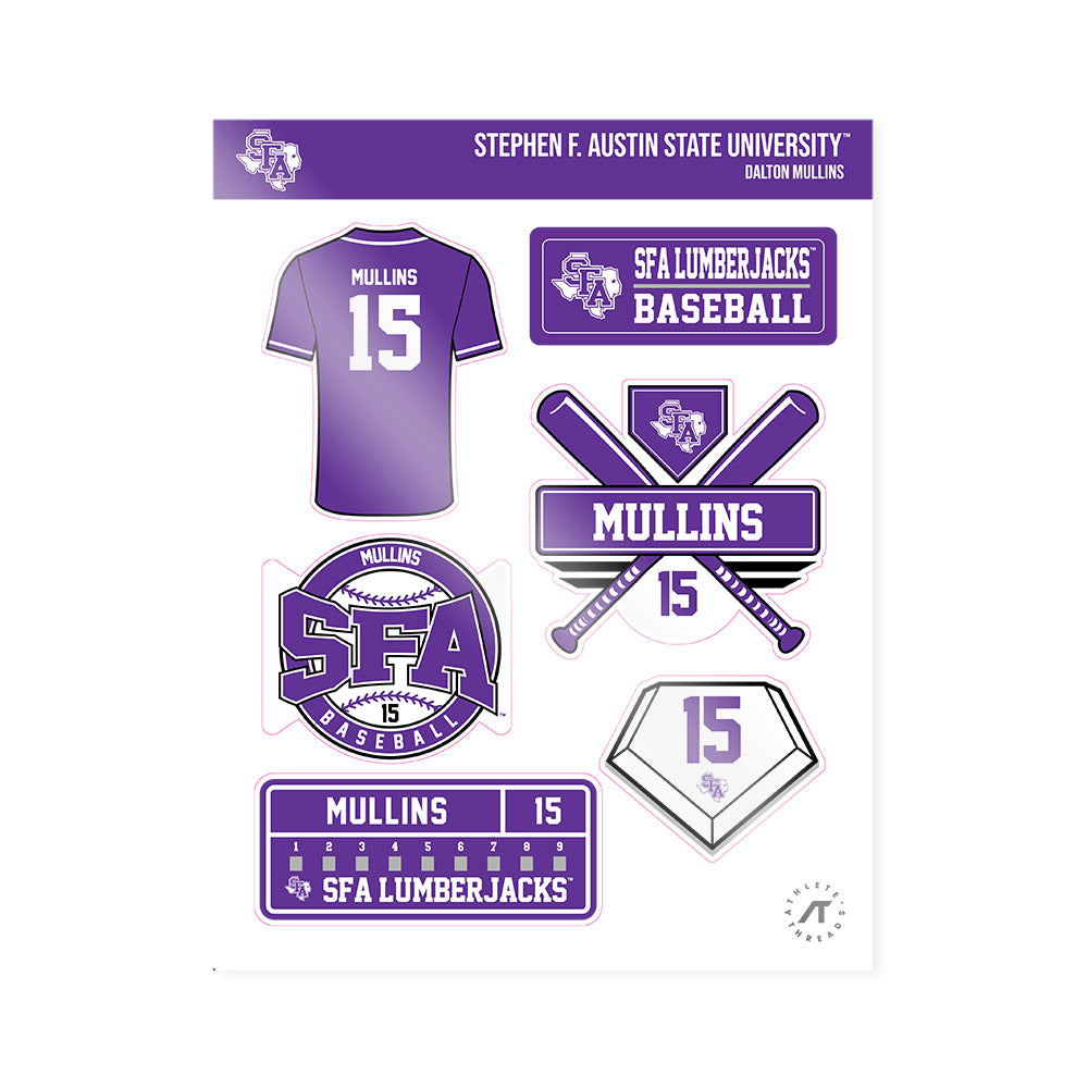 SFA - NCAA Baseball : Dalton Mullins - Sticker Sheet-0