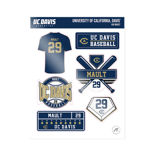 UC Davis - NCAA Baseball : Kai Mault - Sticker Sheet-0