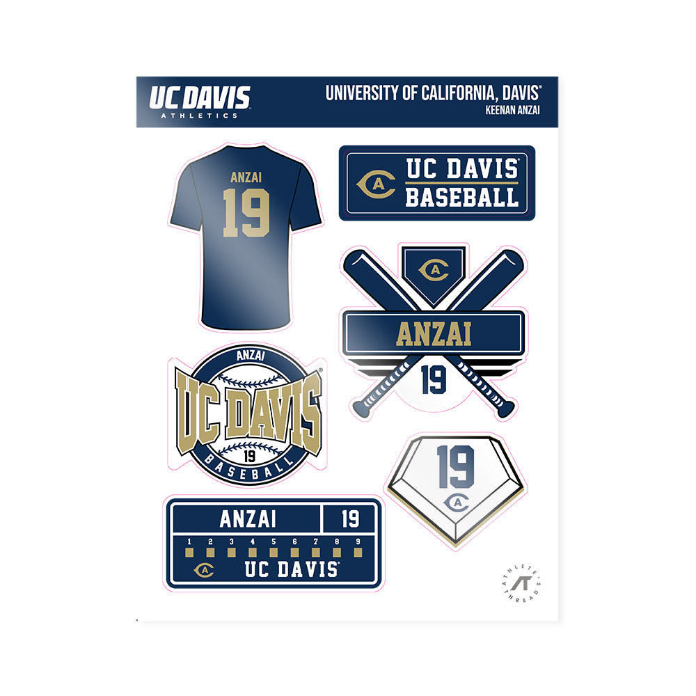 UC Davis - NCAA Baseball : Keenan Anzai - Sticker Sheet-0