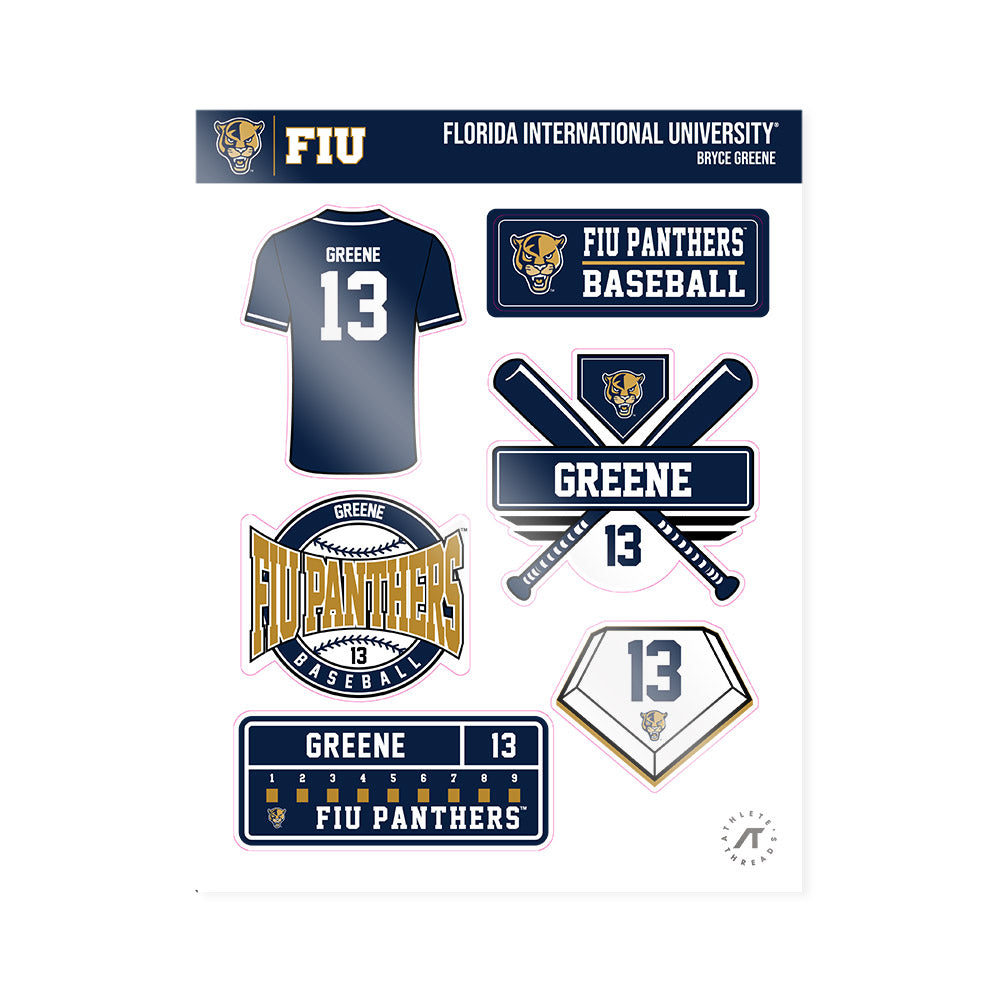 FIU - NCAA Baseball : Bryce Greene - Sticker Sheet-0