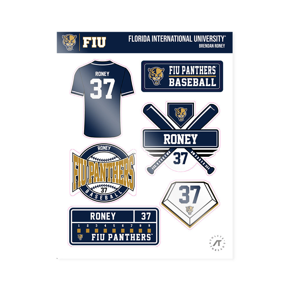 FIU - NCAA Baseball : Brendan Roney - Sticker Sheet-0