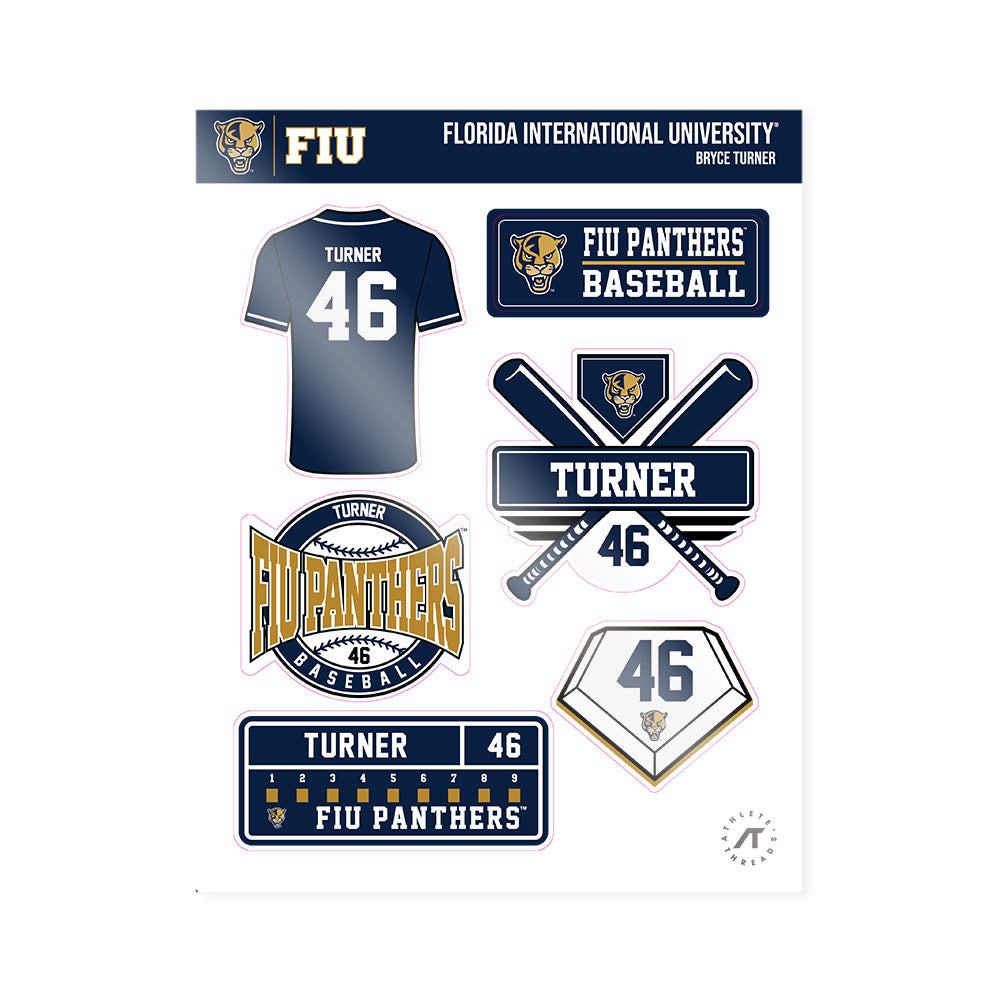 FIU - NCAA Baseball : Bryce Turner - Sticker Sheet-0