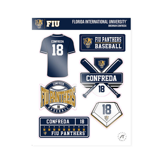 FIU - NCAA Baseball : Brennan Confreda - Sticker Sheet-0