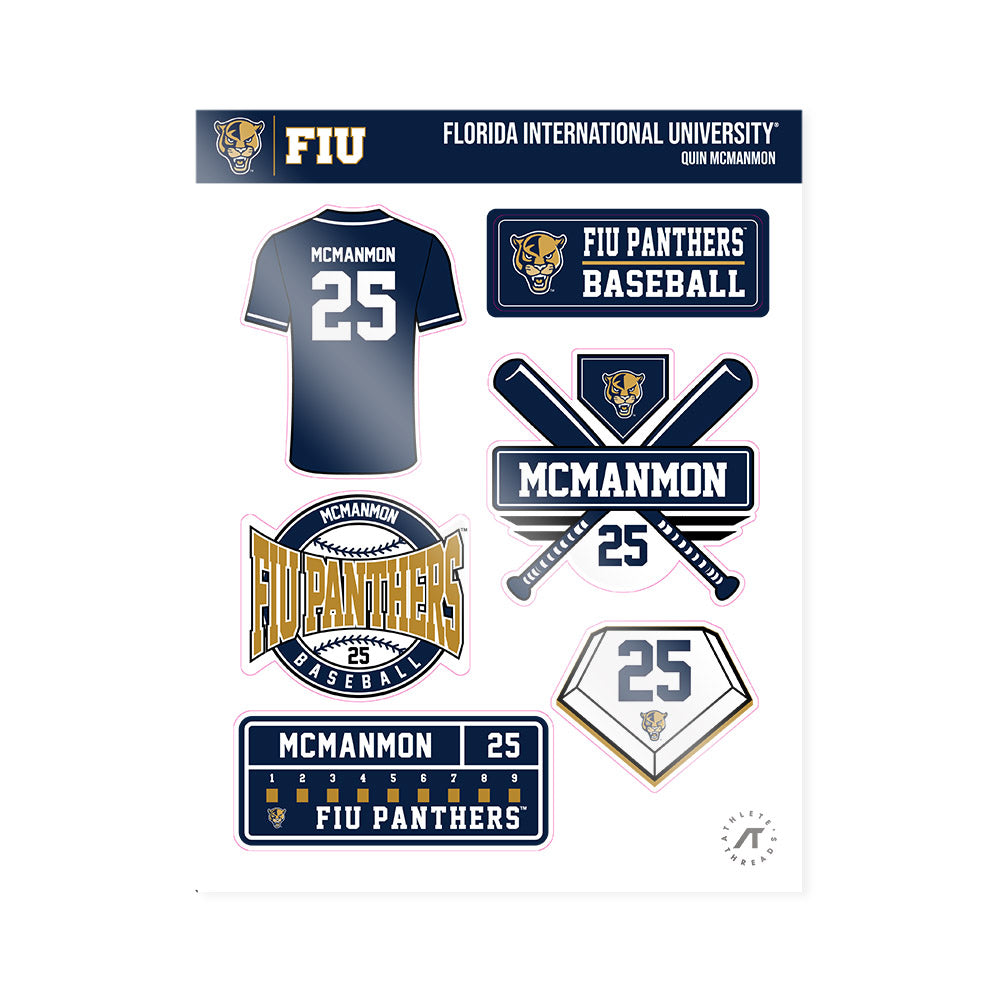 FIU - NCAA Baseball : Quin Mcmanmon - Sticker Sheet-0