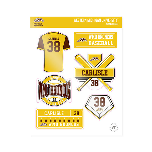 Western Michigan - NCAA Baseball : Sam Carlisle - Sticker Sheet-0