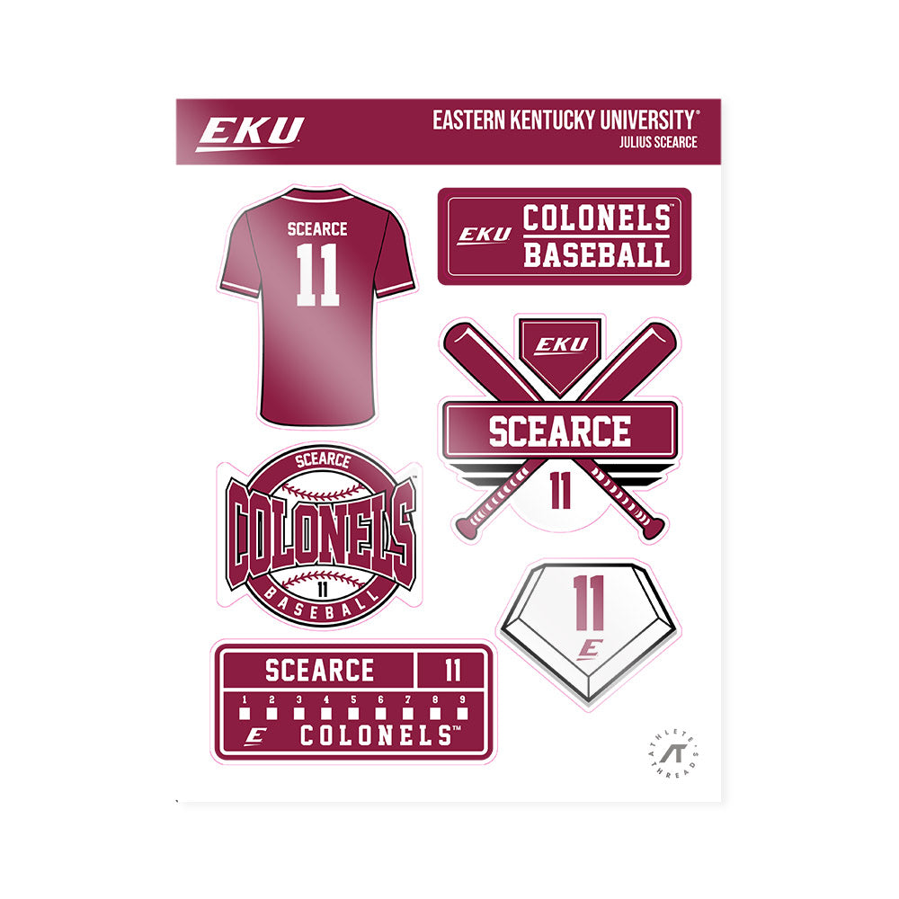 EKU - NCAA Baseball : Julius Scearce - Sticker Sheet-0