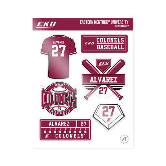EKU - NCAA Baseball : David Alvarez - Sticker Sheet-0