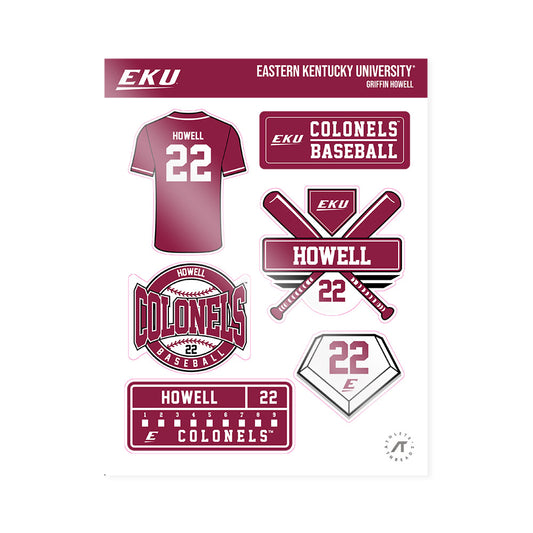 EKU - NCAA Baseball : Griffin Howell - Sticker Sheet-0