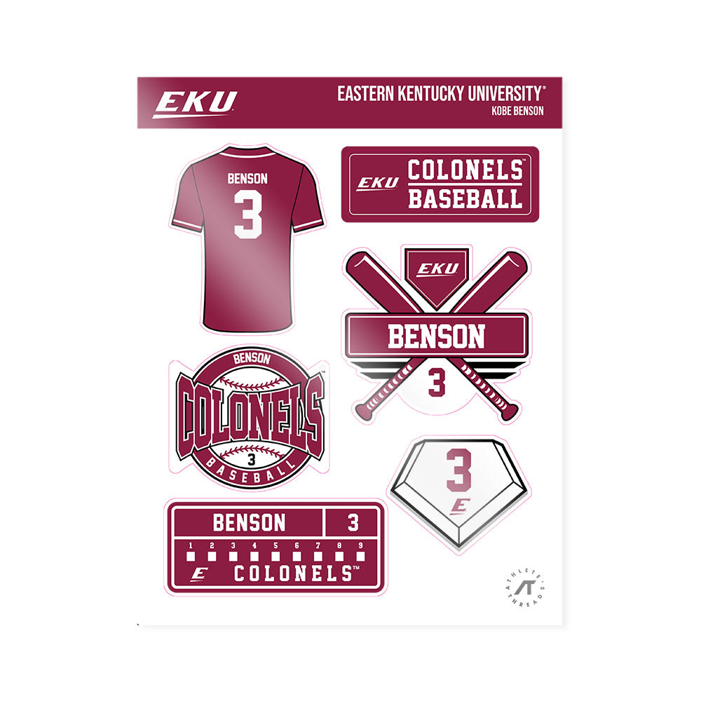 EKU - NCAA Baseball : Kobe Benson - Sticker Sheet-0