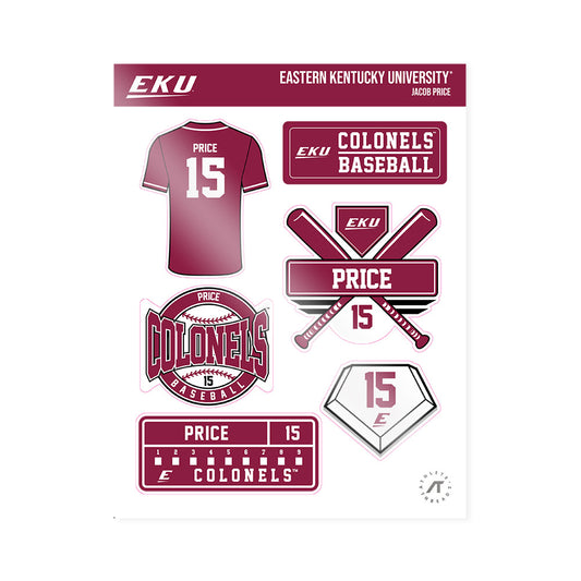 EKU - NCAA Baseball : Jacob Price - Sticker Sheet-0