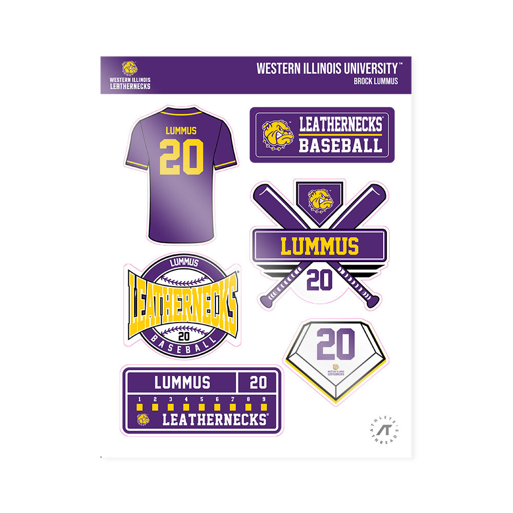 WIU - NCAA Baseball : Brock Lummus - Sticker Sheet-0