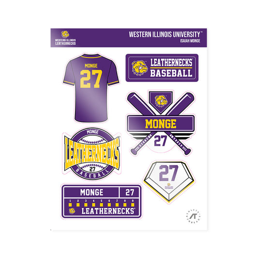 WIU - NCAA Baseball : Isaiah Monge - Sticker Sheet-0