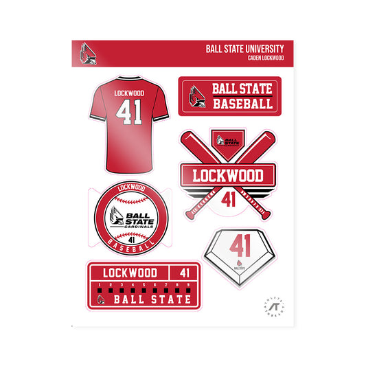 Ball State - NCAA Baseball : Caden Lockwood - Sticker Sheet-0