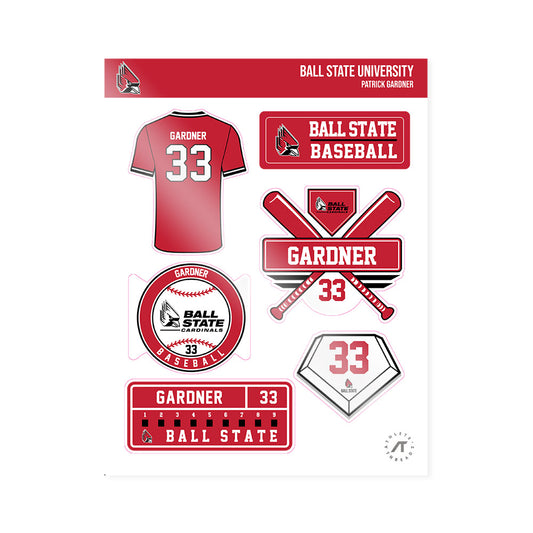 Ball State - NCAA Baseball : Patrick Gardner - Sticker Sheet-0