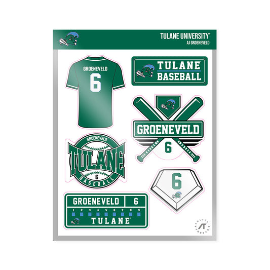 Tulane - NCAA Baseball : Aj Groeneveld - Sticker Sheet-0