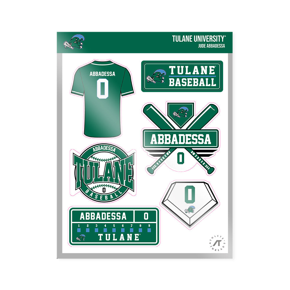 Tulane - NCAA Baseball : Jude Abbadessa - Sticker Sheet-0