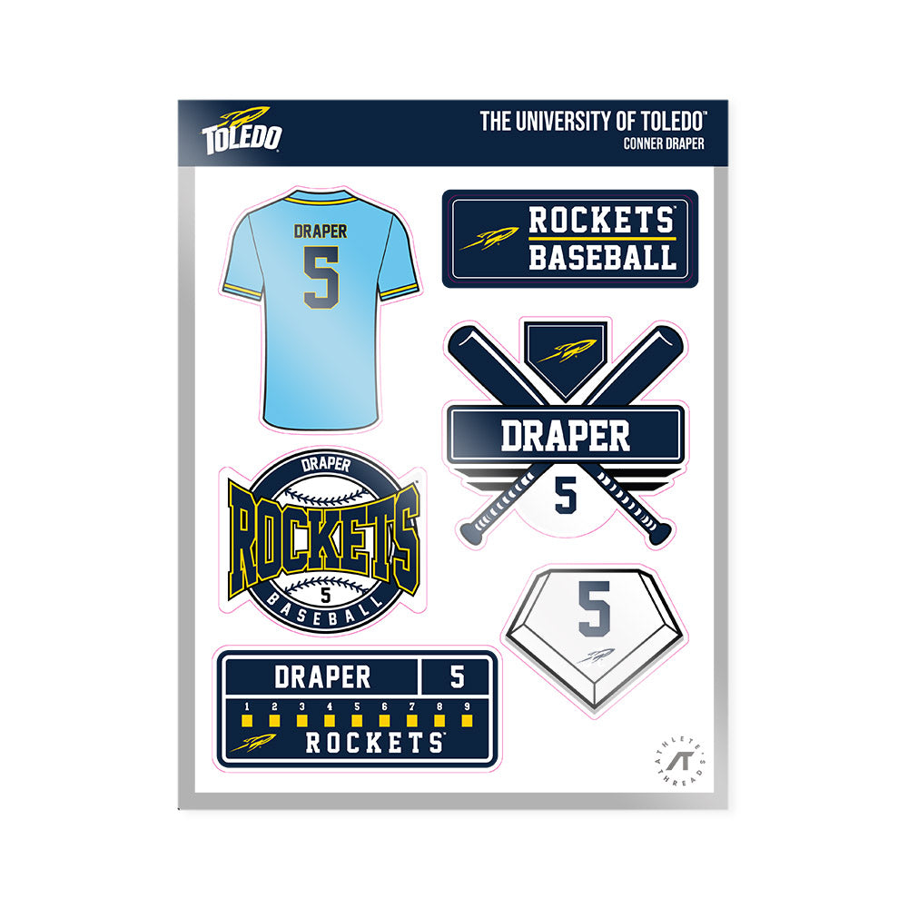 Toledo - NCAA Baseball : Conner Draper - Sticker Sheet-0