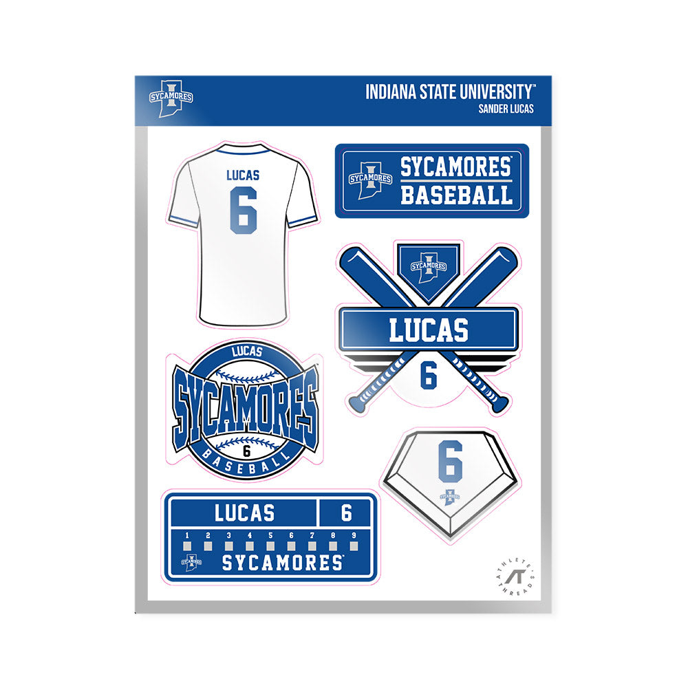 Indiana State - NCAA Baseball : sander lucas - Sticker Sheet-0