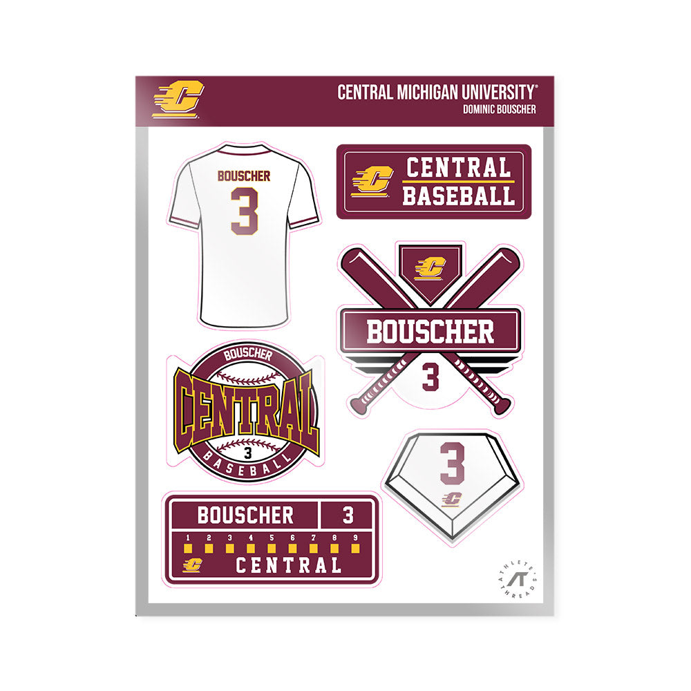 Central Michigan - NCAA Baseball : Dominic Bouscher - Sticker Sheet-0