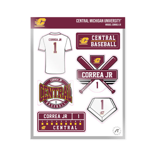 Central Michigan - NCAA Baseball : Miguel Correa Jr - Sticker Sheet-0