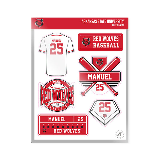 Arkansas State - NCAA Baseball : Cole Manuel - Sticker Sheet-0
