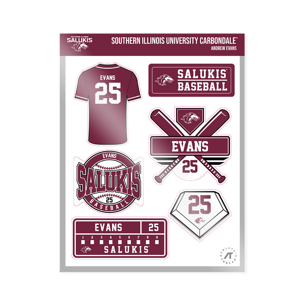 SIU Carbondale - NCAA Baseball : Andrew Evans - Sticker Sheet-0