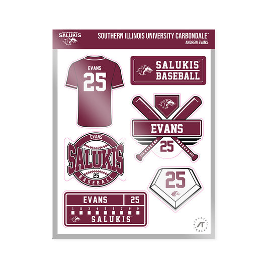 SIU Carbondale - NCAA Baseball : Andrew Evans - Sticker Sheet-0