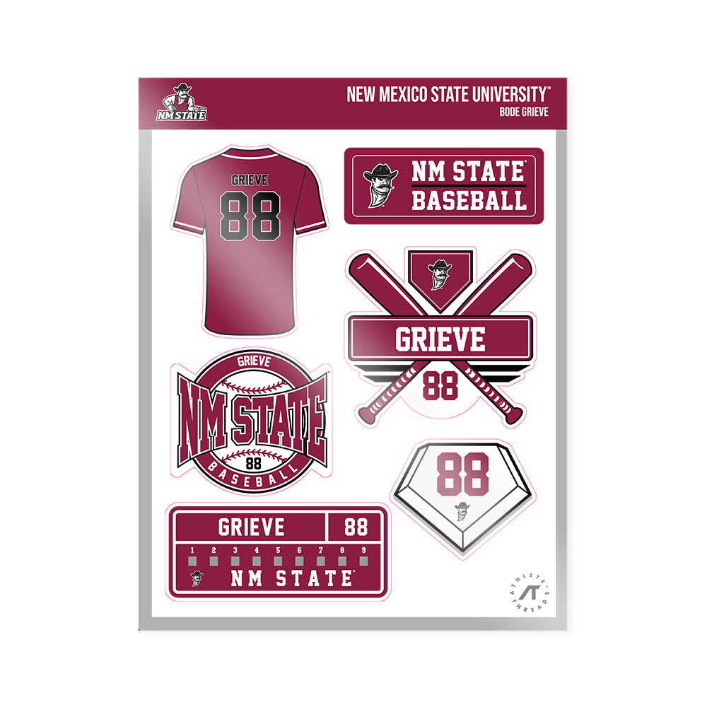 NMSU - NCAA Baseball : Bode Grieve - Sticker Sheet-0