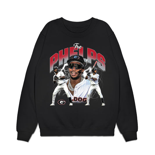 Georgia - NCAA Baseball : Tre Phelps - Collage Premium Crewneck Sweatshirt-0
