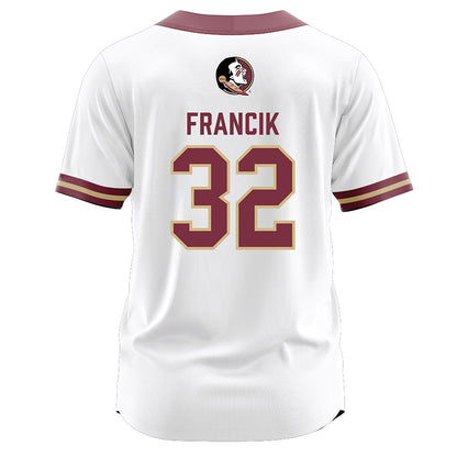 FSU - NCAA Softball : Jazzy Francik - White Jersey-1
