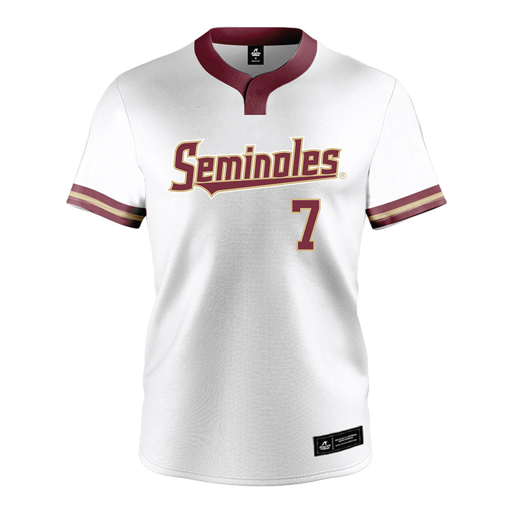 FSU - NCAA Softball : Angelee Bueno - White Jersey-0