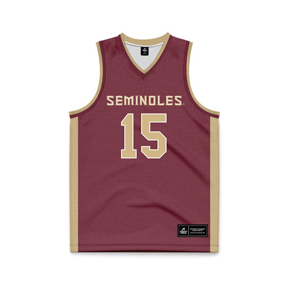FSU - NCAA Men's Basketball : Jalen Crawford - Garnet Basketball Jersey-0