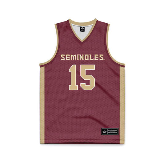 FSU - NCAA Men's Basketball : Jalen Crawford - Garnet Basketball Jersey-0