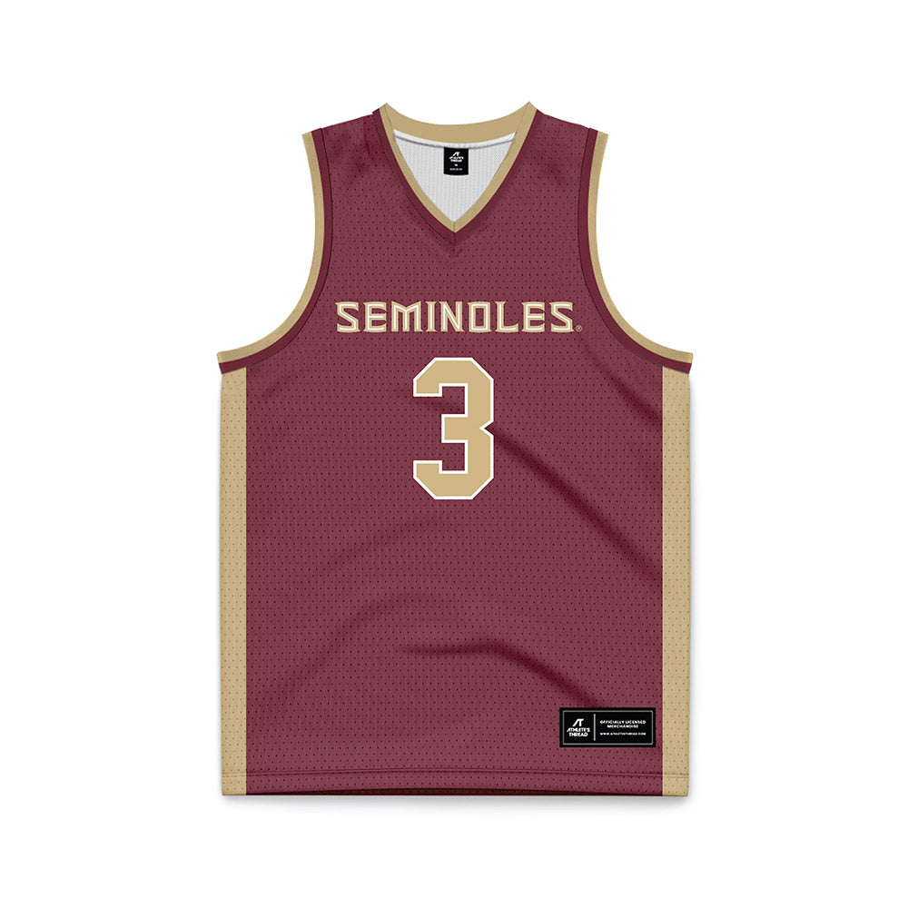 FSU - NCAA Men's Basketball : Thomas Bassong - Garnet Basketball Jersey-0