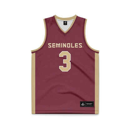 FSU - NCAA Men's Basketball : Thomas Bassong - Garnet Basketball Jersey-0