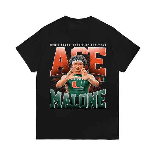 Miami - NCAA Men's Track & Field : Ace Malone - Collage Comfort Colors T-Shirt-0